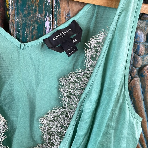 Herve Leger silk crossover lace blouse - Picture 3 of 9